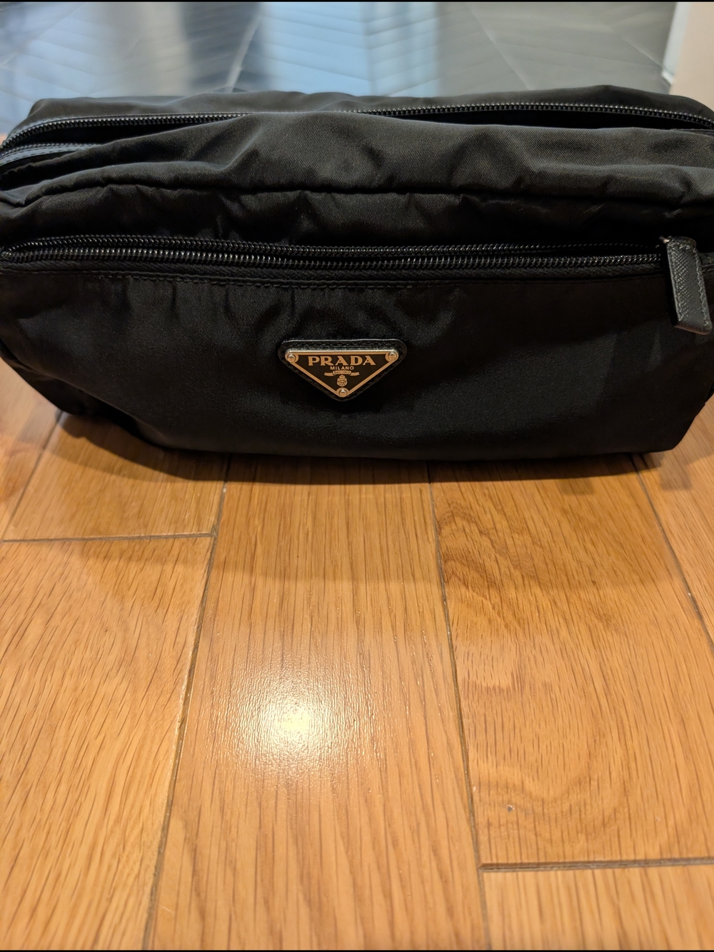 Prada Re-Nylon & Saffiano Leather Travel Pouch (Dopp Kit)